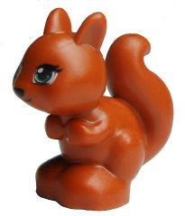 LEGO Minifigure-Squirrel, Friends / Elves with Black, Green and White Eyes and Black Eyelashes, Nose and Mouth Pattern-Animal / Land-11568pb01-Creative Brick Builders